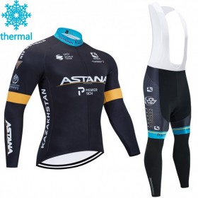 Conjunto Maillot + Culotte largo con tirantes Invierno Termico 2020 Astana Pro Team N002